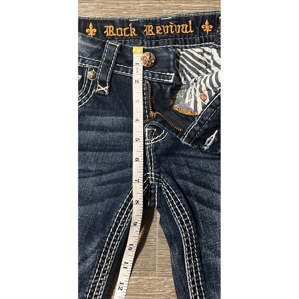 Rock Revival Jessica Flap Pocket Embroidered Low Rise Skinny Jeans SZ 24 (25x31) - Picture 8 of 10